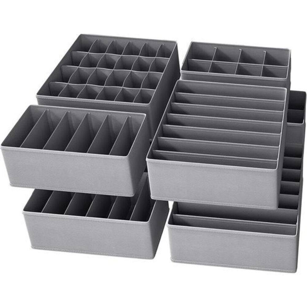 Foldable Dresser Drawer Organizer Set Underwear Sock Closet Storage Bins
